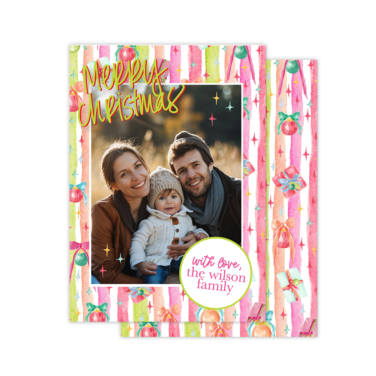 Colorful Stripes Christmas Cards