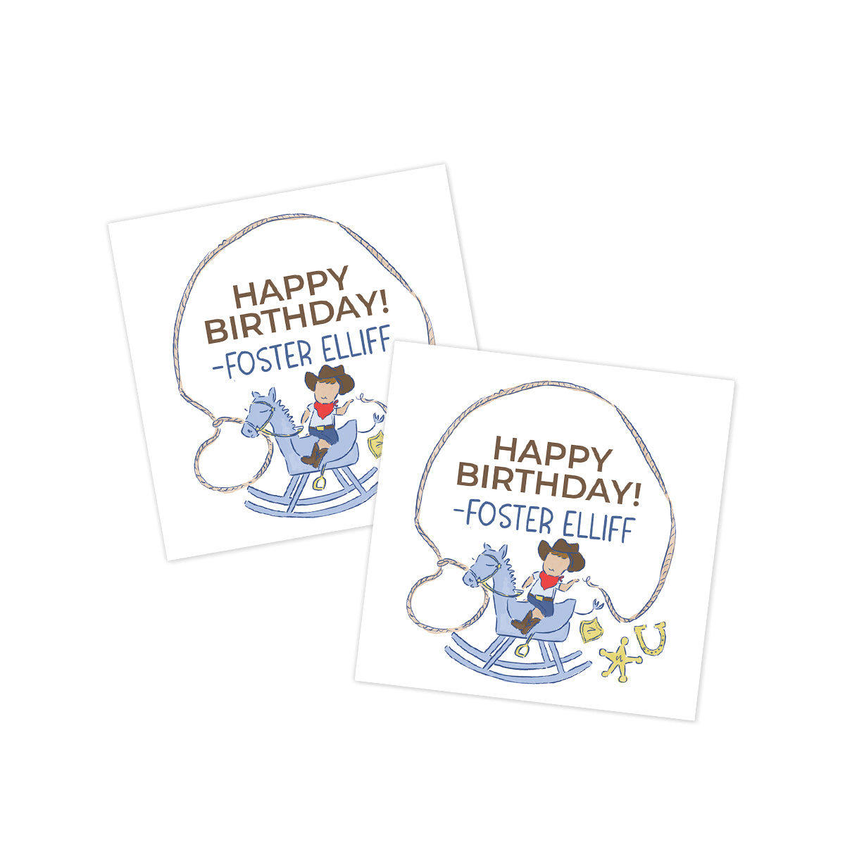 Cowboy Birthday Gift Tag