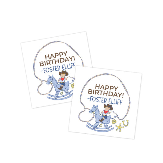 Cowboy Birthday Gift Tag