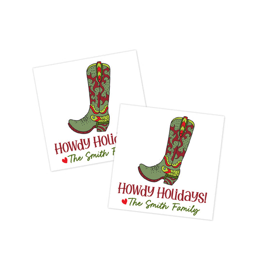 Cowboy Holiday Gift Tag