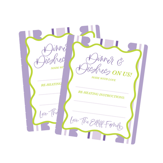 Dinner & Dishes Striped Food Labels