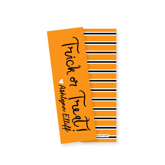 Halloween Orange & Black Extra Skinny Gift Tags