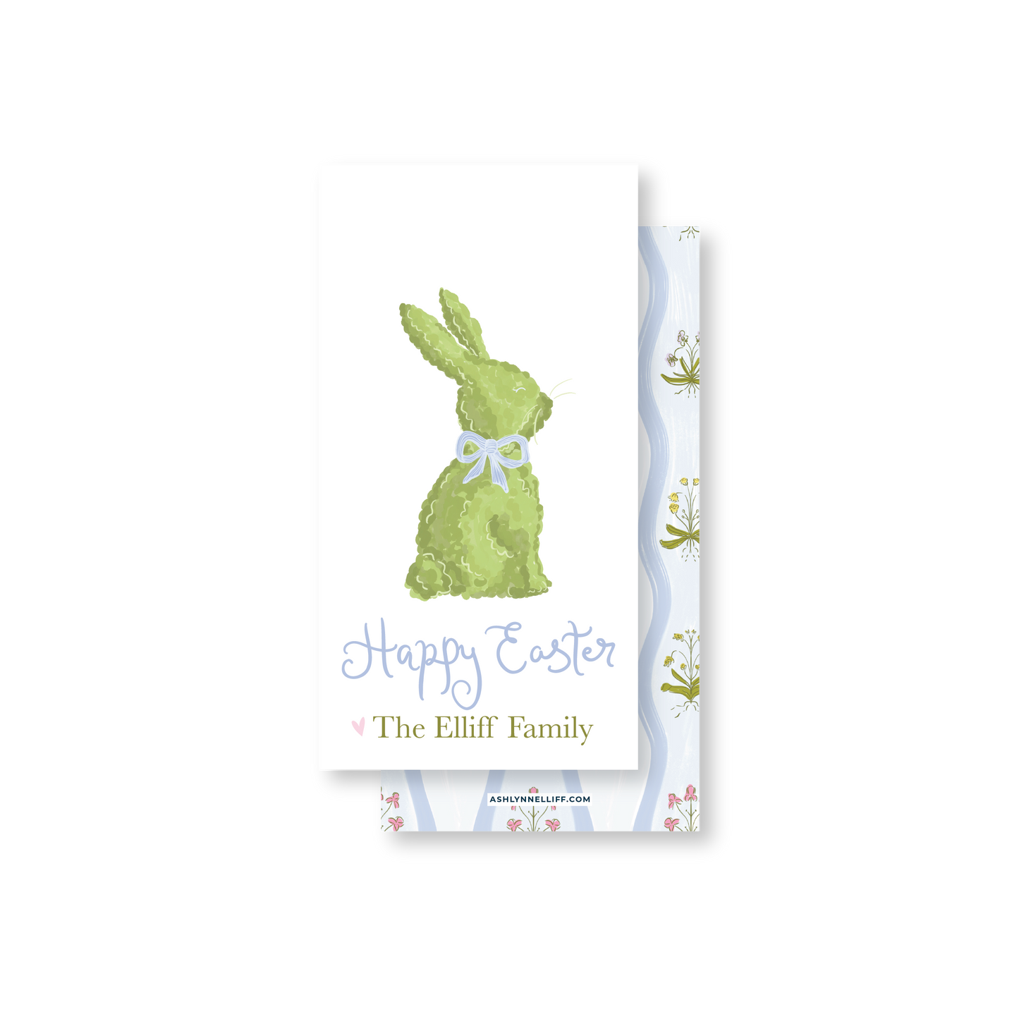 Happy Easter Blue Rectangle Gift Tag
