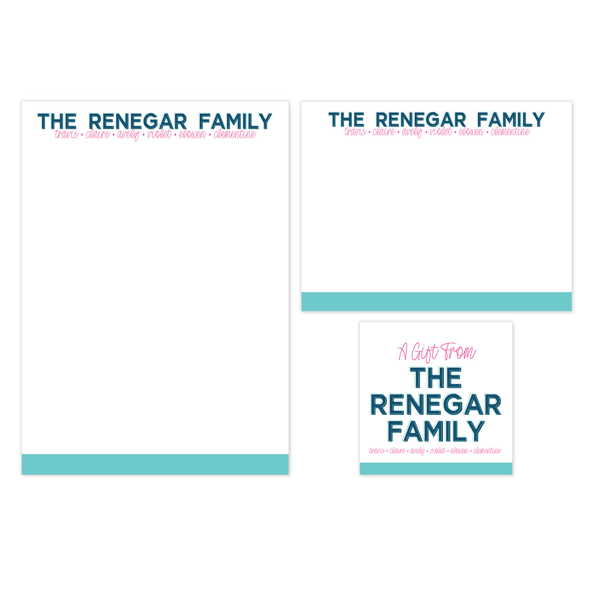 Family Outline (Notepad, Stationery & Gift Card) Gift Set