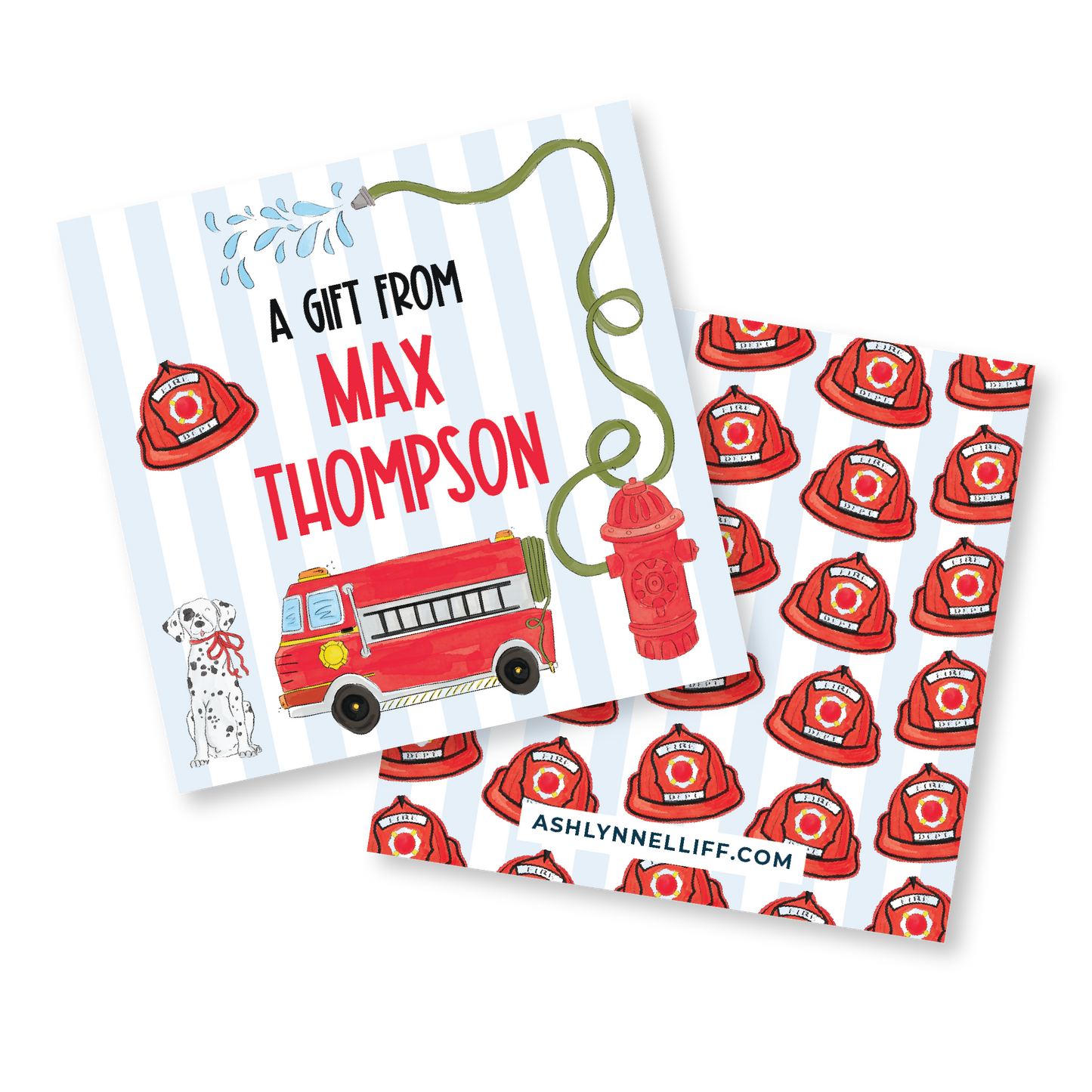 Fire Truck Gift Tag