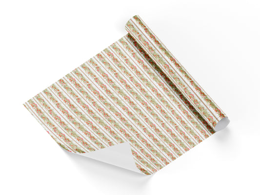 Floral Light Plaid Wrapping Paper Sheets