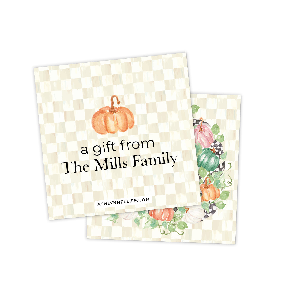 Floral Wreath Halloween/Fall Gift Tag