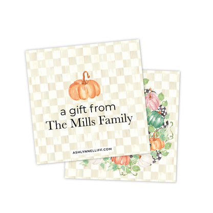 Floral Wreath Halloween/Fall Gift Tag