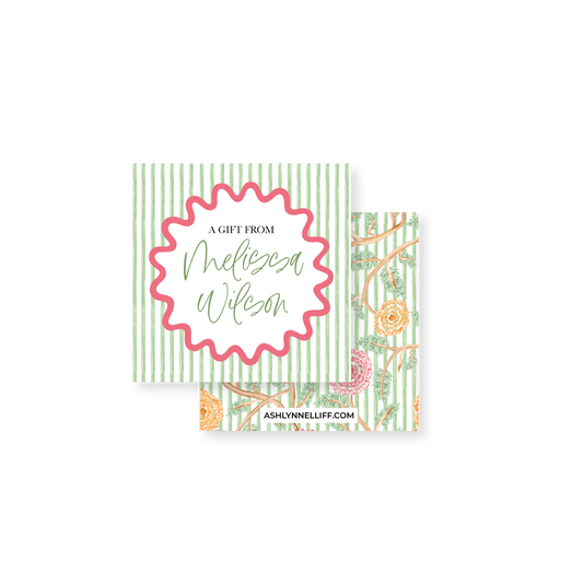 Flowers & Stripes Gift Tag