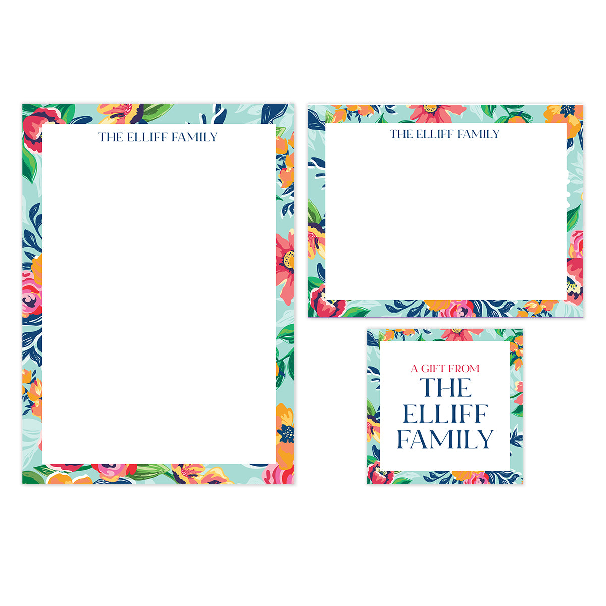 Flower Family (Notepad, Stationery & Gift Card) Gift Set