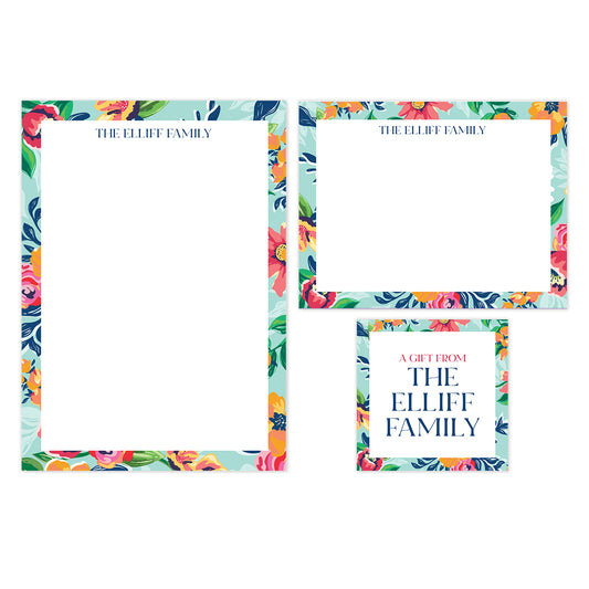 Flower Family (Notepad, Stationery & Gift Card) Gift Set