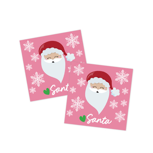 From Santa Pink Holiday Gift Tag