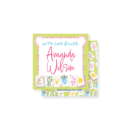 Mahjong Green Bamboo Tiles Gift Tag