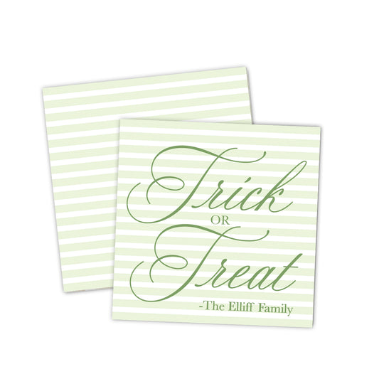 Green Trick or Treat Halloween Gift Tag