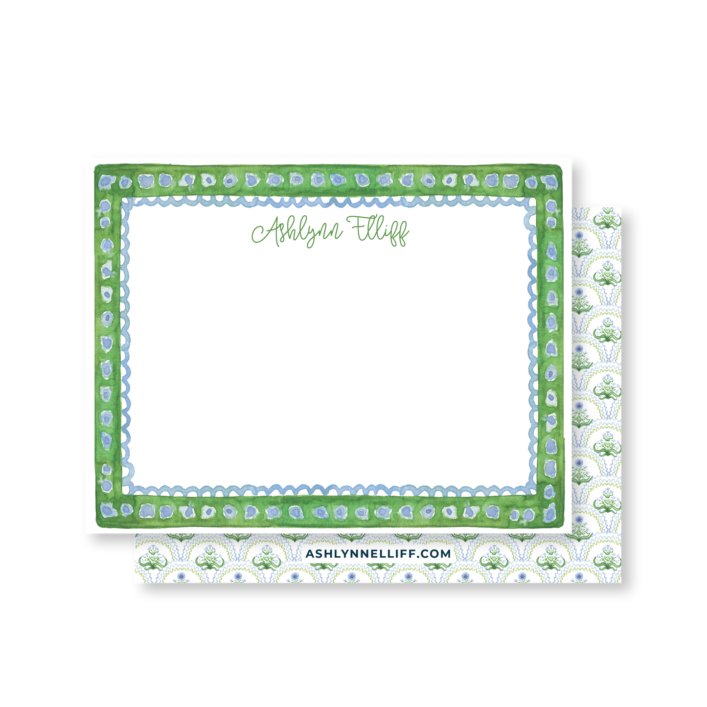 Green & Blue Floral Stationery