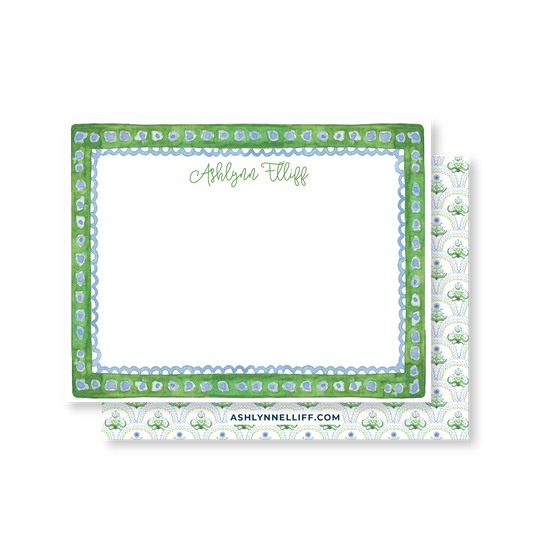 Green & Blue Floral Stationery