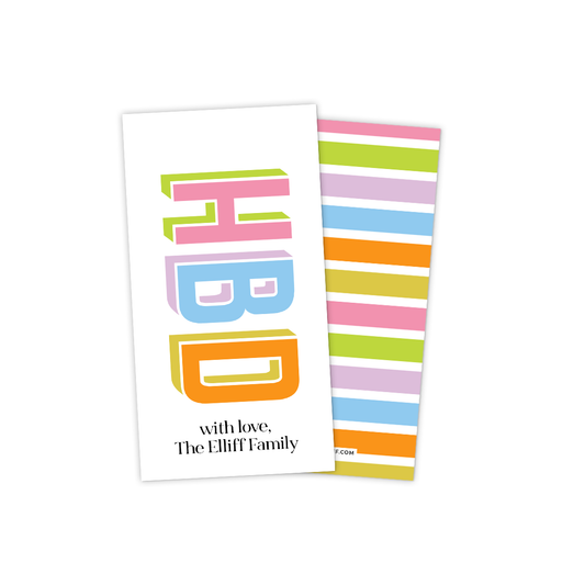 HBD (Happy Birthday) Rectangle Gift Tag