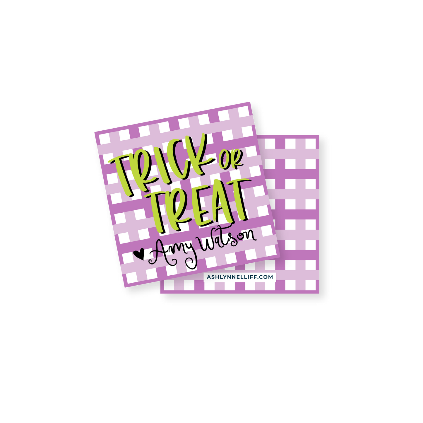 Purple Trick or Treat Halloween Gift Tag