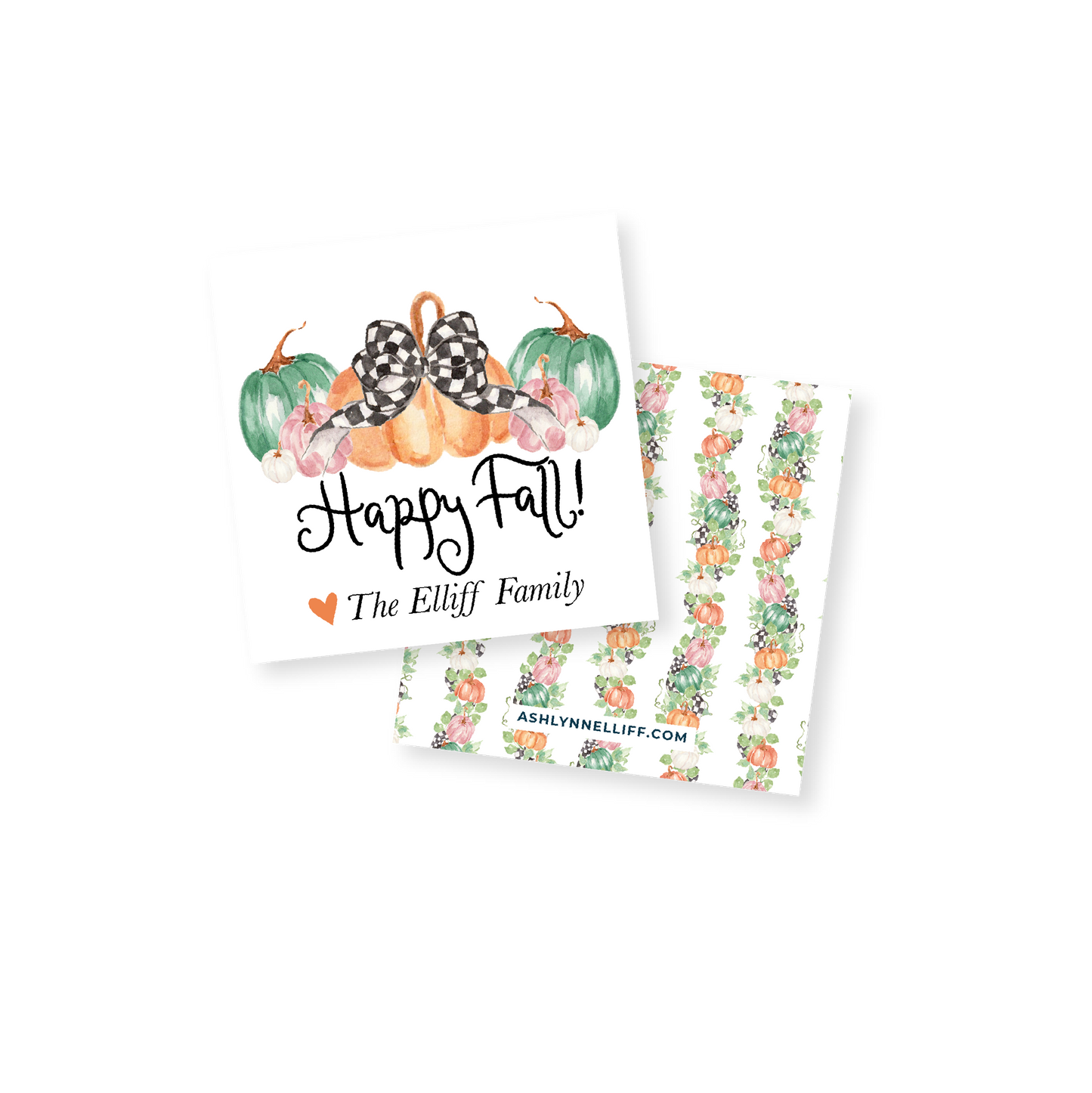 Fall Floral Pumpkin Gift Tag