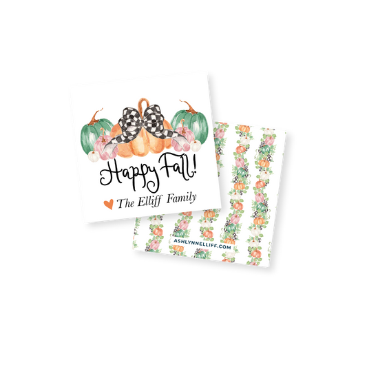 Fall Floral Pumpkin Gift Tag