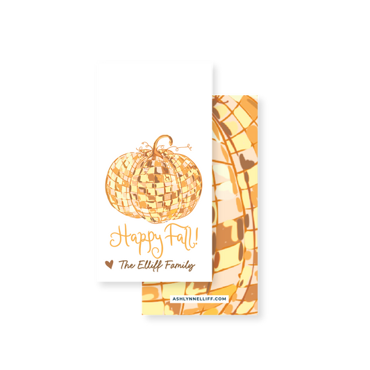 Disco Pumpkin Rectangle Gift Tag
