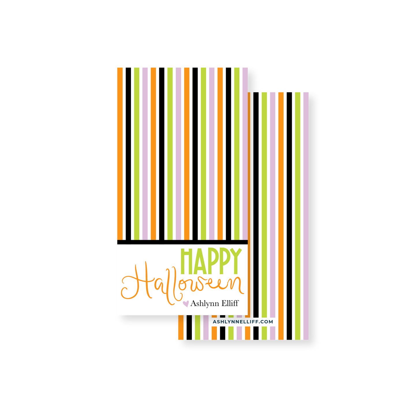 Halloween Striped Rectangle Gift Tag