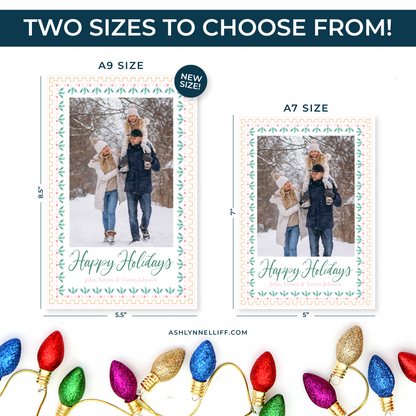 Light Pink & Green Christmas Cards