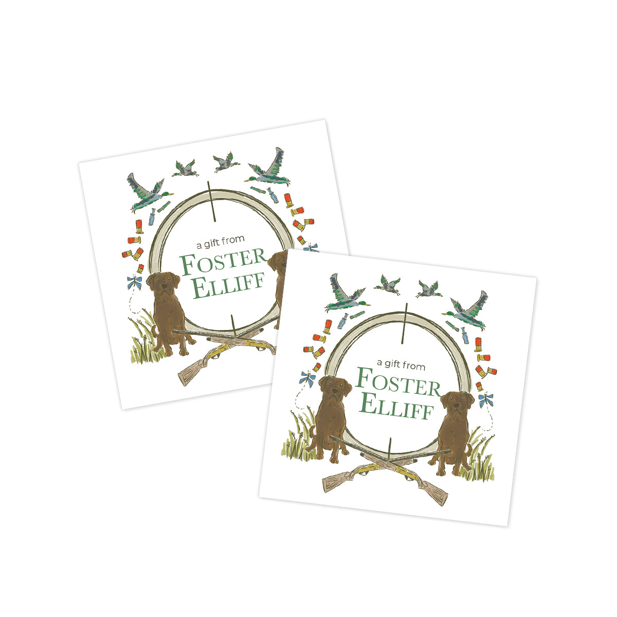 Hunting Dogs Gift Tag