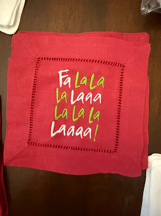 FaLaLaLa Red Cocktail Napkins