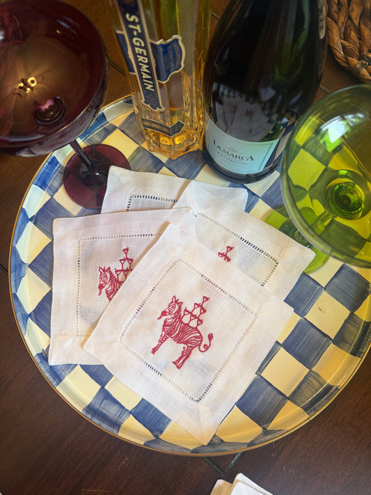 Zebra Happy Hour Cocktail Napkins