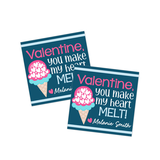 You make my Heart Melt (Ice Cream) Valentines Tag