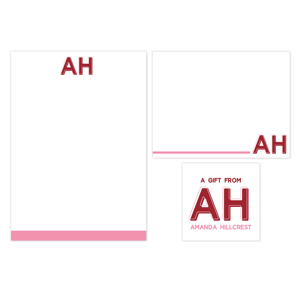 Initials (Notepad, Stationery & Gift Card) Gift Set