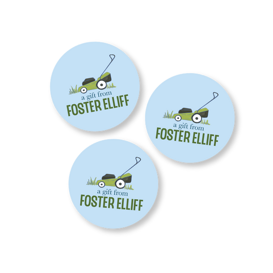 Blue Lawn Mower Gift Stickers