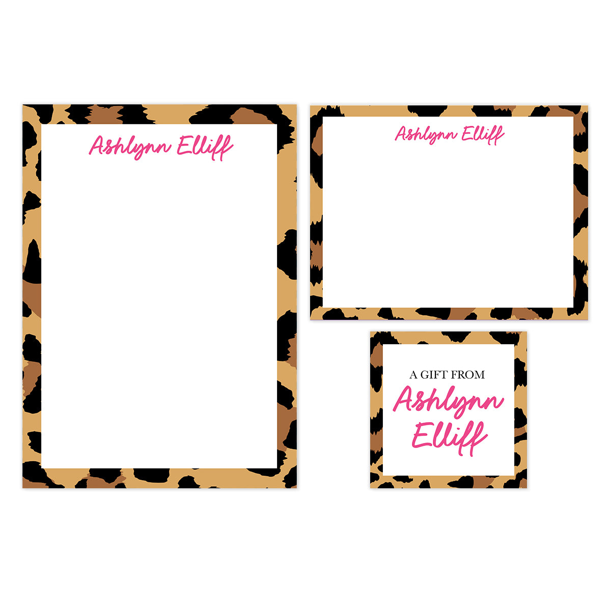 Leopard (Notepad, Stationery & Gift Card) Gift Set