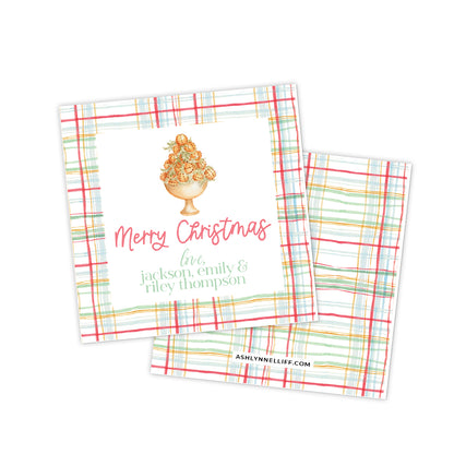 Light Plaid Holiday Gift Tag