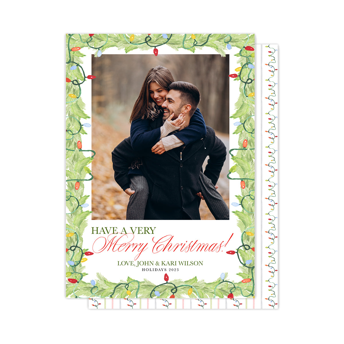 Lights & Garland Christmas Cards