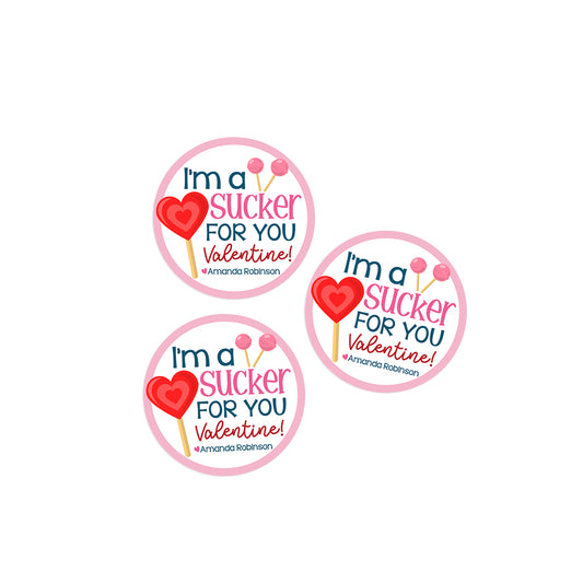I'm a Sucker for you (Lollipop) Valentines Day Stickers