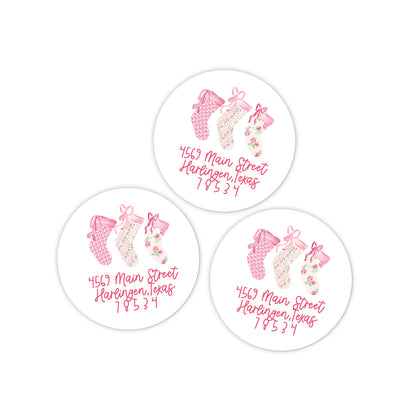 Love Shack Stockings Return Address Holiday Stickers