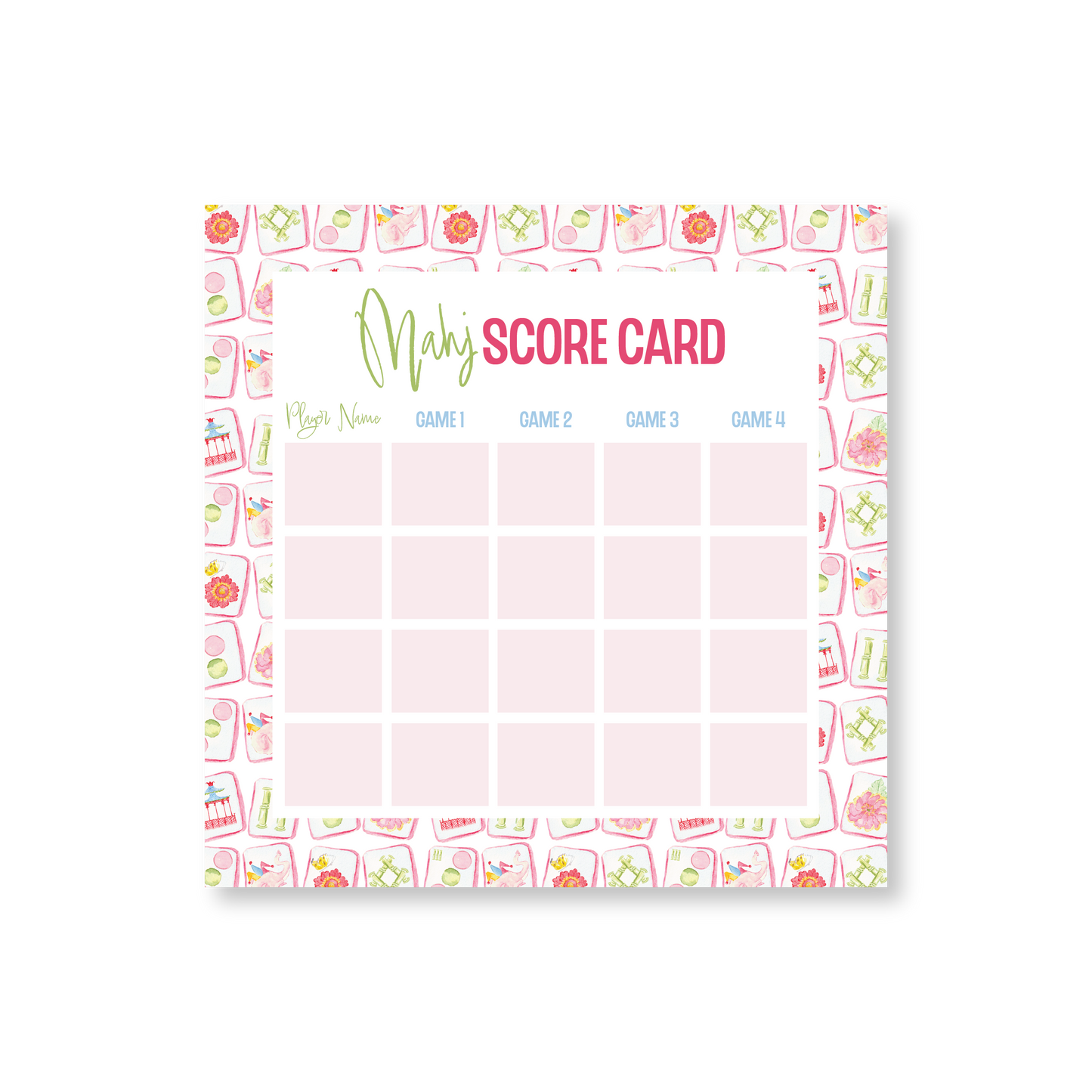 Mahjong No. 1 Game Card Notepads