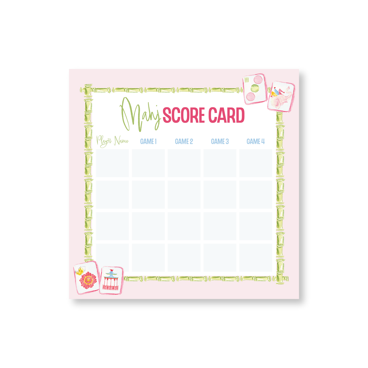 Mahjong No. 3 Game Card Notepads