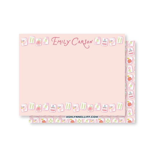 Mahjong Pink Tiles Stationery