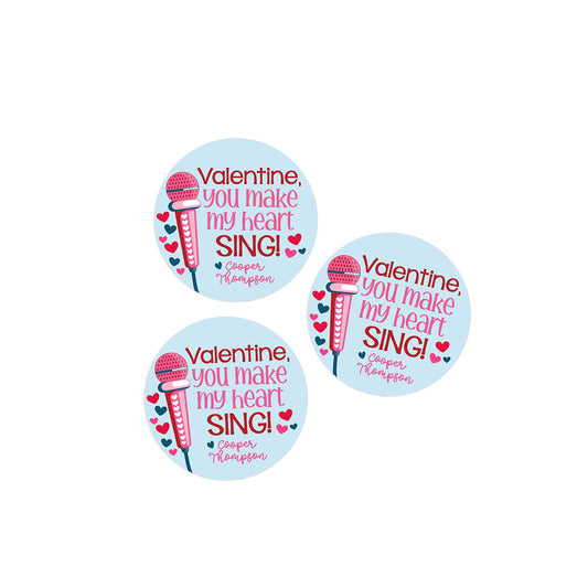 You Make my Heart Sing Valentines Day Stickers