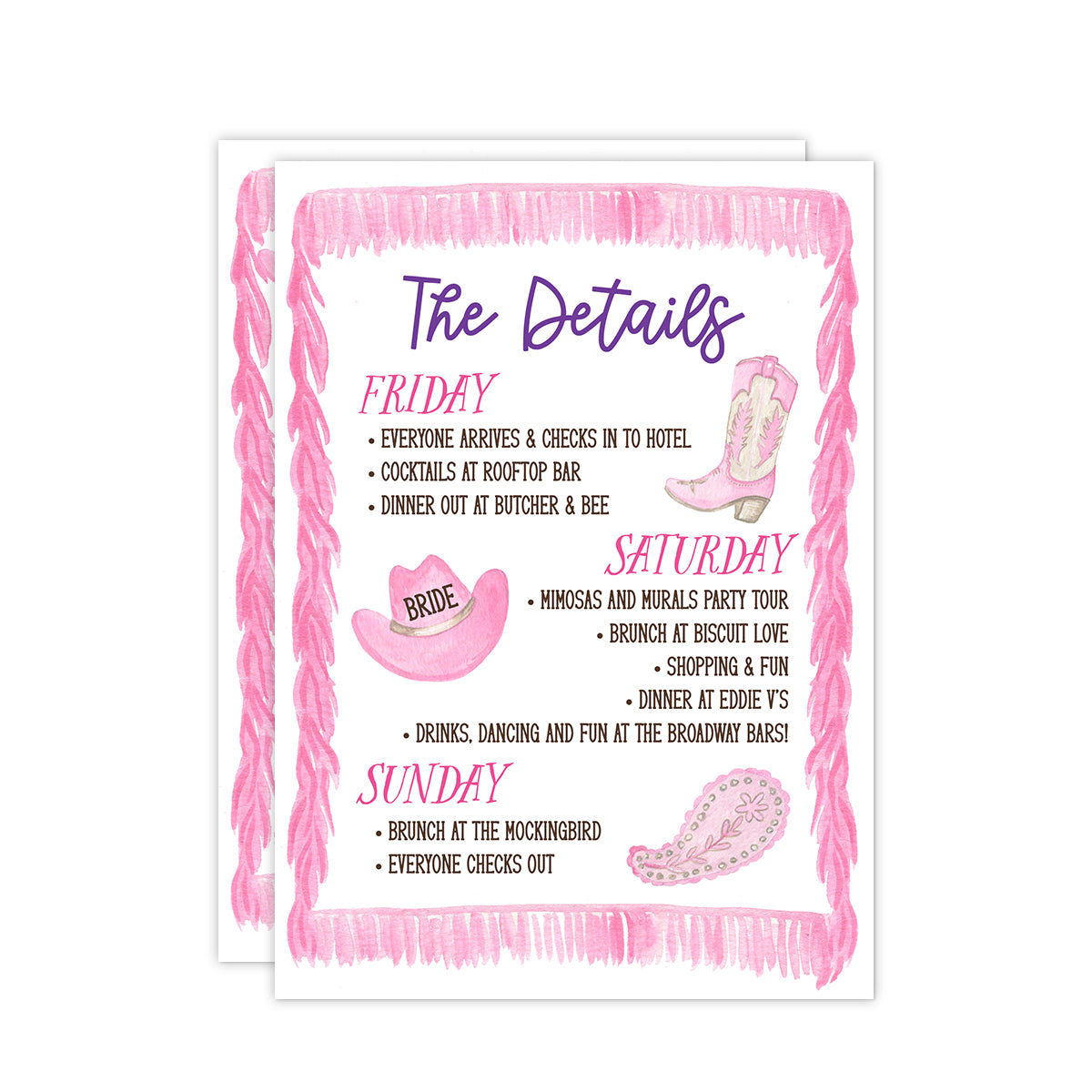 Nashville Bash Bachelorette Party Invitation