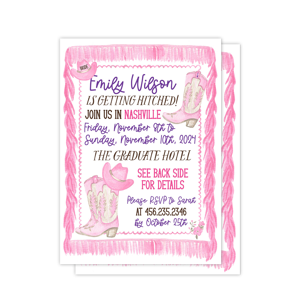 Nashville Bash Bachelorette Party Invitation