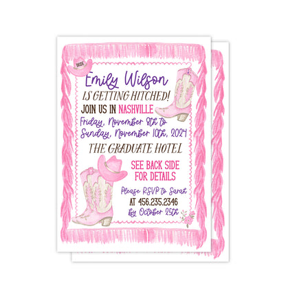 Nashville Bash Bachelorette Party Invitation