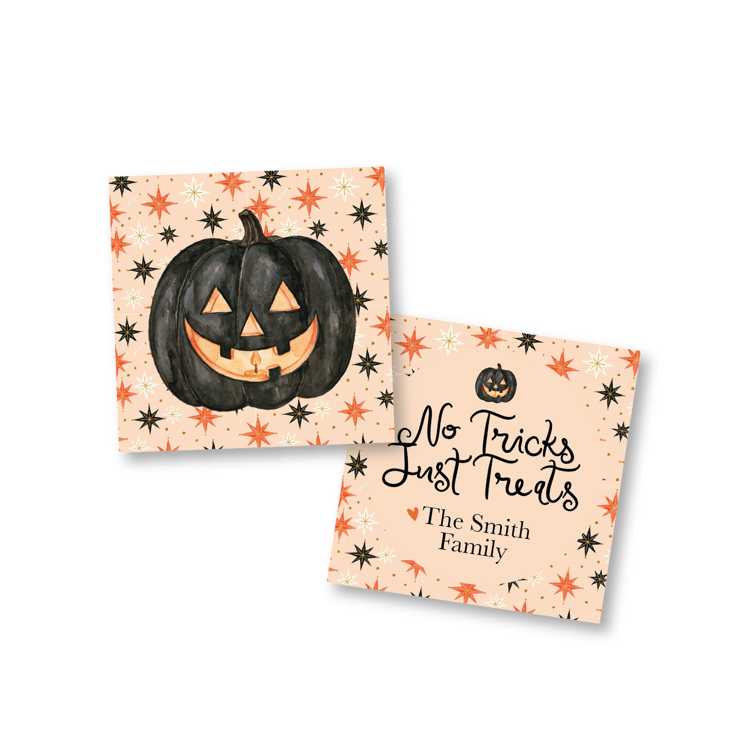 Halloween No Tricks Just Treats Pumpkin Gift Tag