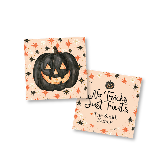 Halloween No Tricks Just Treats Pumpkin Gift Tag