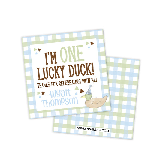 One Lucky Duck Favor Tags