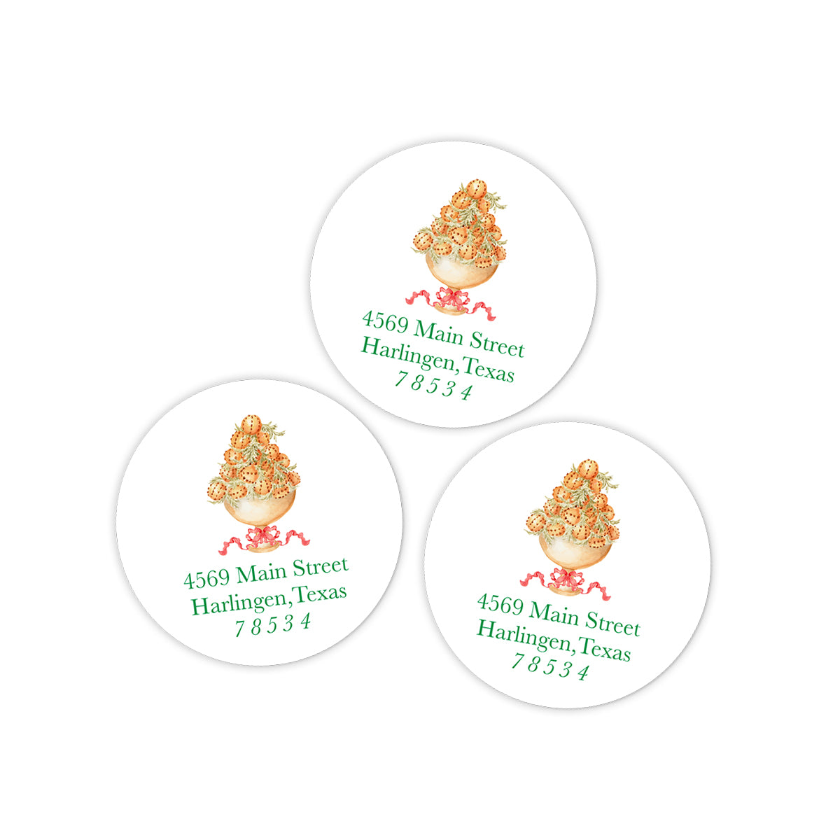 Orange Return Address Holiday Stickers