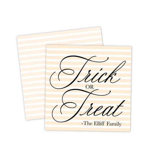 Orange & Black Trick or Treat Halloween Gift Tag